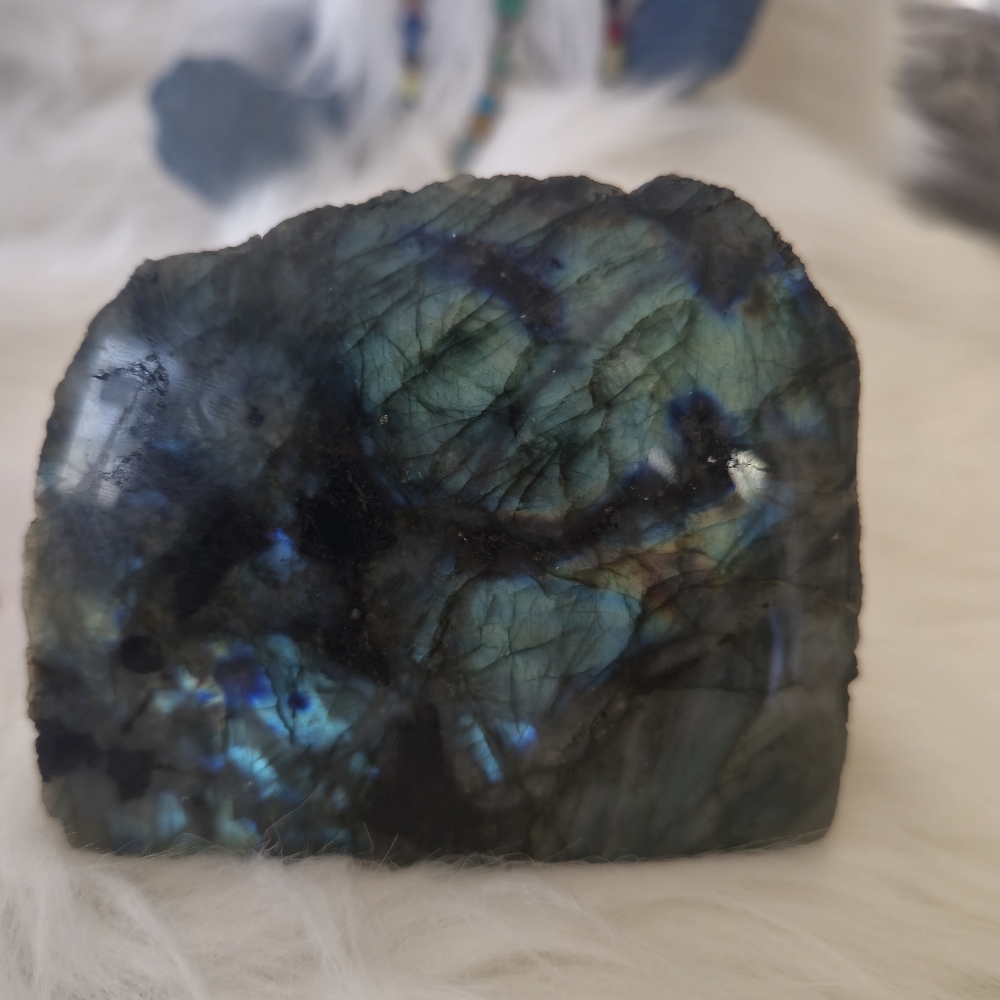 The Flashiest Labradorite! On Both Sides!